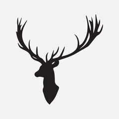 Deer Head Black Vector Shilourtte