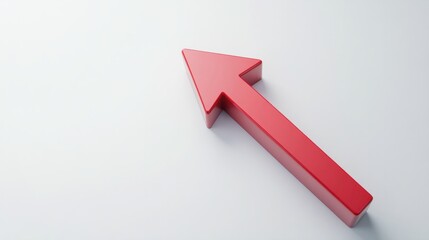 Large red arrow pointing forward, isolated on white background, symbolizing progress