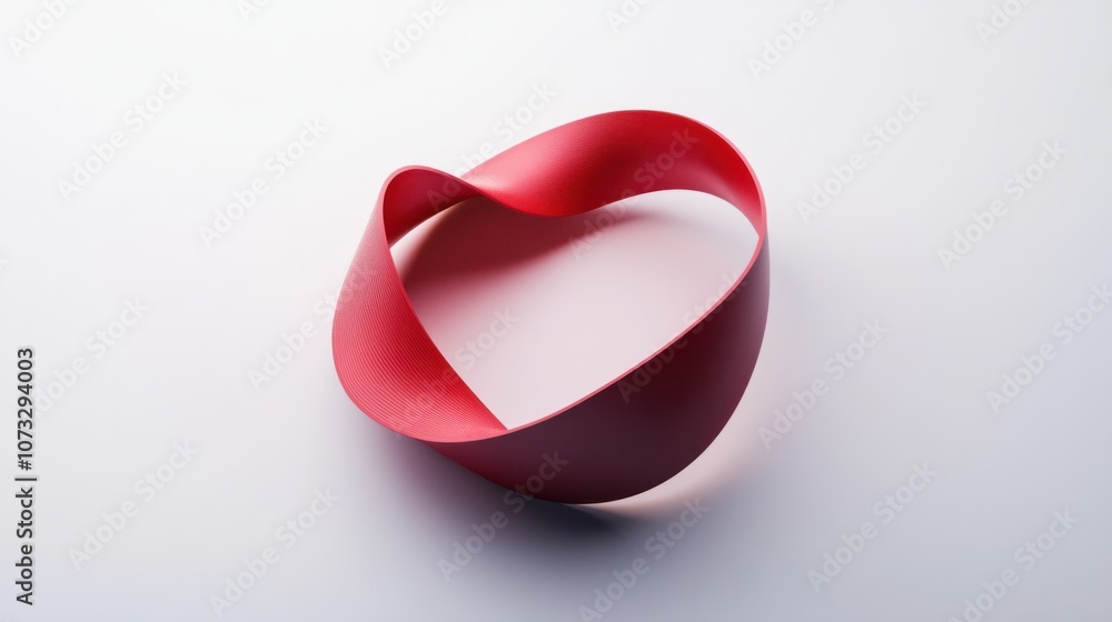 Poster red arrow loop, isolated on white, symbolizing process or repeat cycle