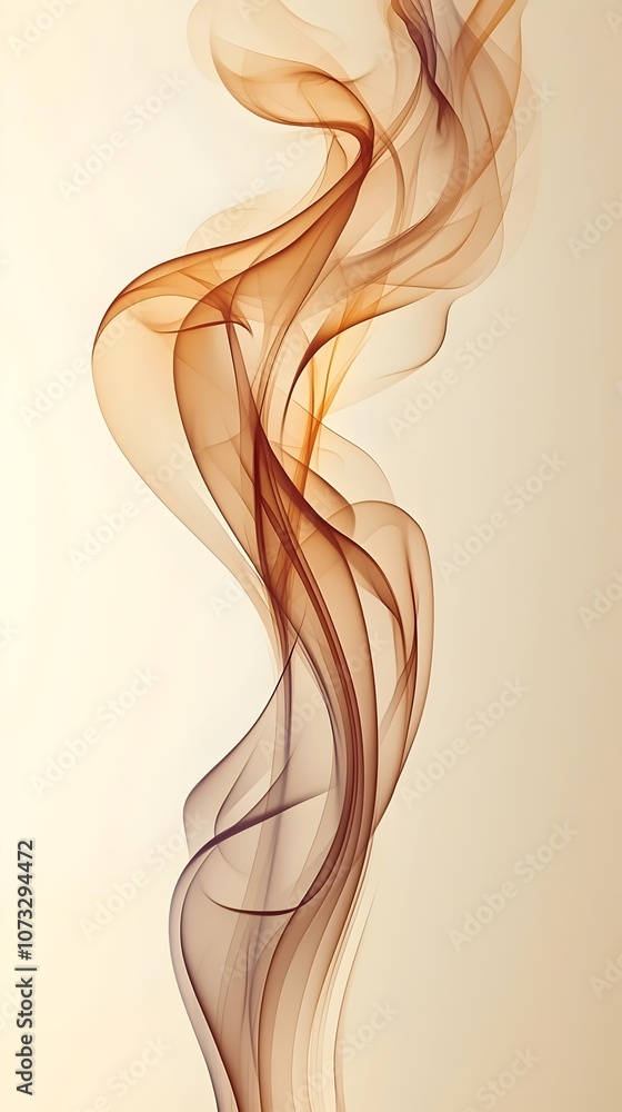 Aufkleber a mesmerizing display of flowing smoke in warm amber tones, creating an elegant and ethereal atmosph