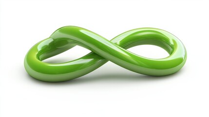 Naklejka premium Thick green arrow loop, isolated on white