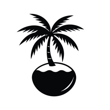 recommend clip art: Coconut tree vector silhouette art illustration