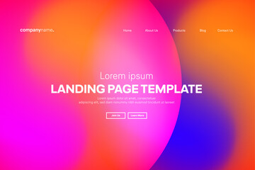 Obraz premium Abstract modern technology Landing page template, flowing line digital technology, smooth particle wave, big data techno design concept background wallpaper, Annual reports, flyer, poster, cover. EPS 