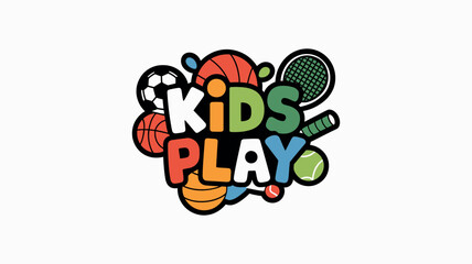 Vibrant Kids Play Logo in Multicolored Bold Typography 