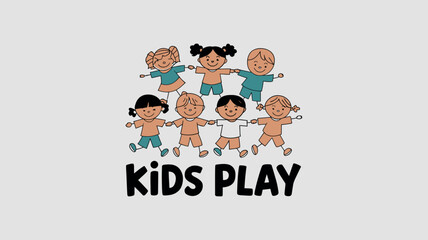 Vibrant Kids Play Logo in Multicolored Bold Typography 