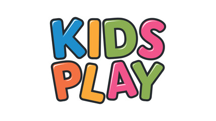Vibrant Kids Play Logo in Multicolored Bold Typography 