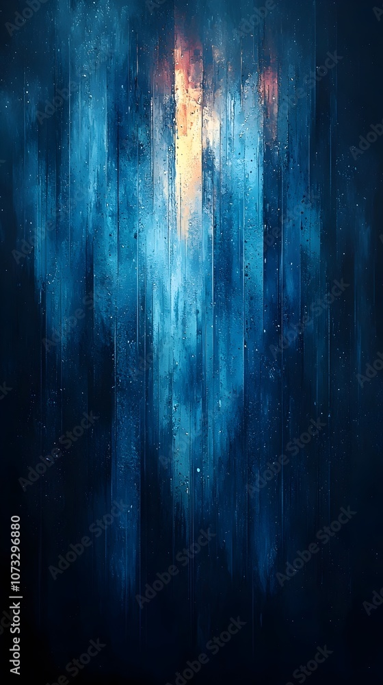 Aufkleber an abstract illustration featuring a deep blue gradient with vertical brush strokes and hints of war