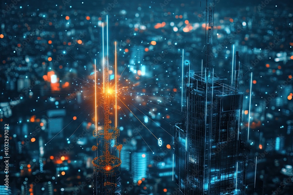 Poster the concept of connecting devices in the 5g network, a new wireless communication technology. the an