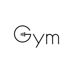 Gym logo with dumbbell 