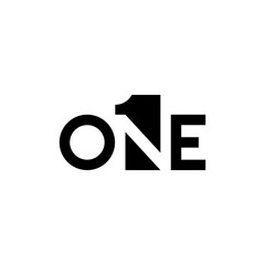 Letter one and word mark one logo