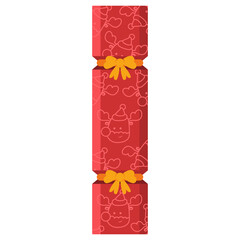 Christmas cracker with reindeer head pattern vector cartoon illustration isolated on a white background.