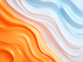 Flow of harmony: vibrant wave abstract, wave symphony: a dance of colors - Abstract orange, white, and blue background with waves
