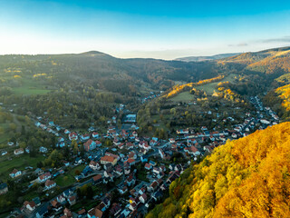 Herbstlicher Thüringer Wald am Henkeltöpfchen bei Kleinschmalkalden - Thüringen - Deutschland