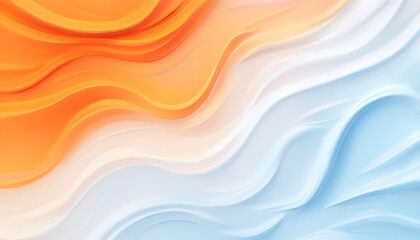 Obraz premium Flow of harmony: vibrant wave abstract, wave symphony: a dance of colors - Abstract orange, white, and blue background with waves