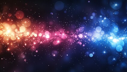 A vibrant cosmic nebula filled with stars and colorful gases shining in the depths of the night sky