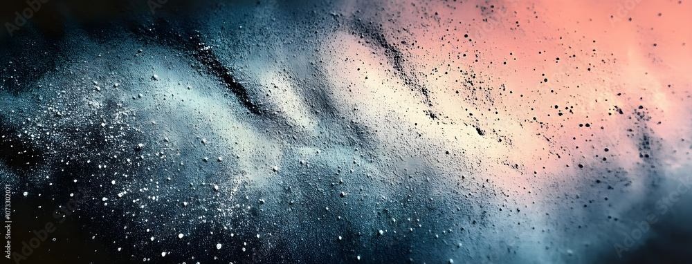 Poster grainy texture and soft shadows complement this abstract gradient background