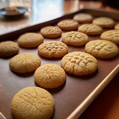 A close-up of handmade cookies, often part of local traditions, arranged neatly on a tray