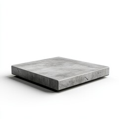 A minimalist concrete slab with a smooth surface, ideal for modern architectural designs, isolated on white background.