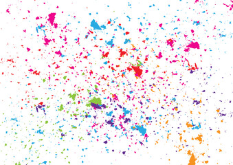 Abstract vector paint color splash background isolated with textured strokes in blue ,purple, red, pink, and yellow splatter brush. illustration vector design background
