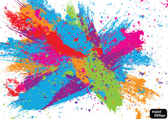 Abstract vector color paint splash and splatter background isolated. illustration vector design background