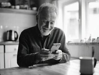 Senior Man Using Cell Phone