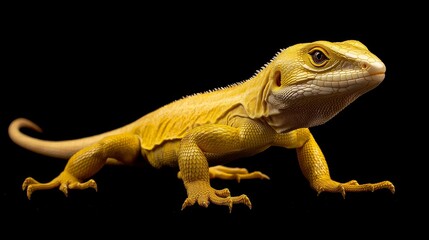 Naklejka premium A Dazzling Display: The Full-Body Shot of a Brilliant Lizard.Concept of vibrant nature, exotic wildlife, tropical paradise, unique beauty.vibrant nature, unique creatures, wildlife conservation.