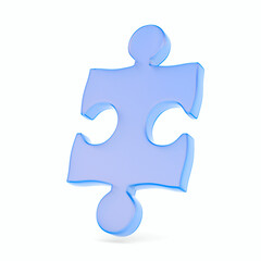 Glass puzzle on white background. Isolated 3D illustration