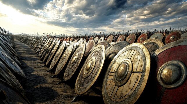 The Philistines Strike: A Battle for the Ages.Concept of warfare, conflict, military strategy, historical battle, power dynamics, chaos, impending doom, divine intervention, epic storytelling.