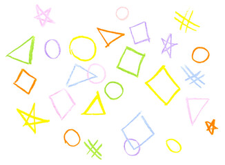 Painted geometric doodles isolated for abstract background or colorful geometric pattern and children's wallpaper 