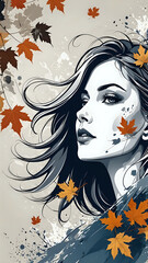 Abstraktion Spätherbst Laubfall 9х16. Hintergrund für das Design 2.