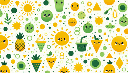 夏をイメージした可愛らしいイラスト