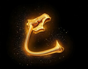 金色に輝く「巳」の筆文字素材（２）