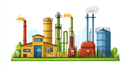 Obraz premium renewable natural gas, illustration of renewable gas sources, isolated, white background, eco-friendly theme
