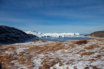Icebergs and frigid scenery in Greenland, Arctic