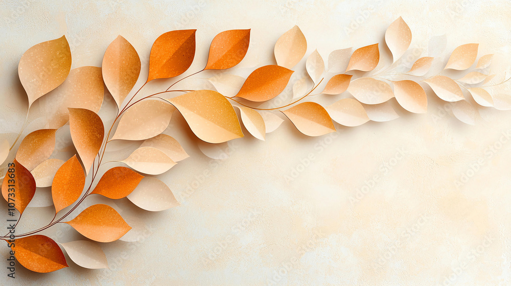 Poster abstract background elegant abstract design featuring soft earth tones and layered leaves, creating 
