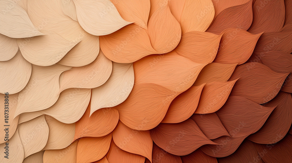 Poster abstract background soft earth tones create abstract floral inspired pattern with layered leaves, ev