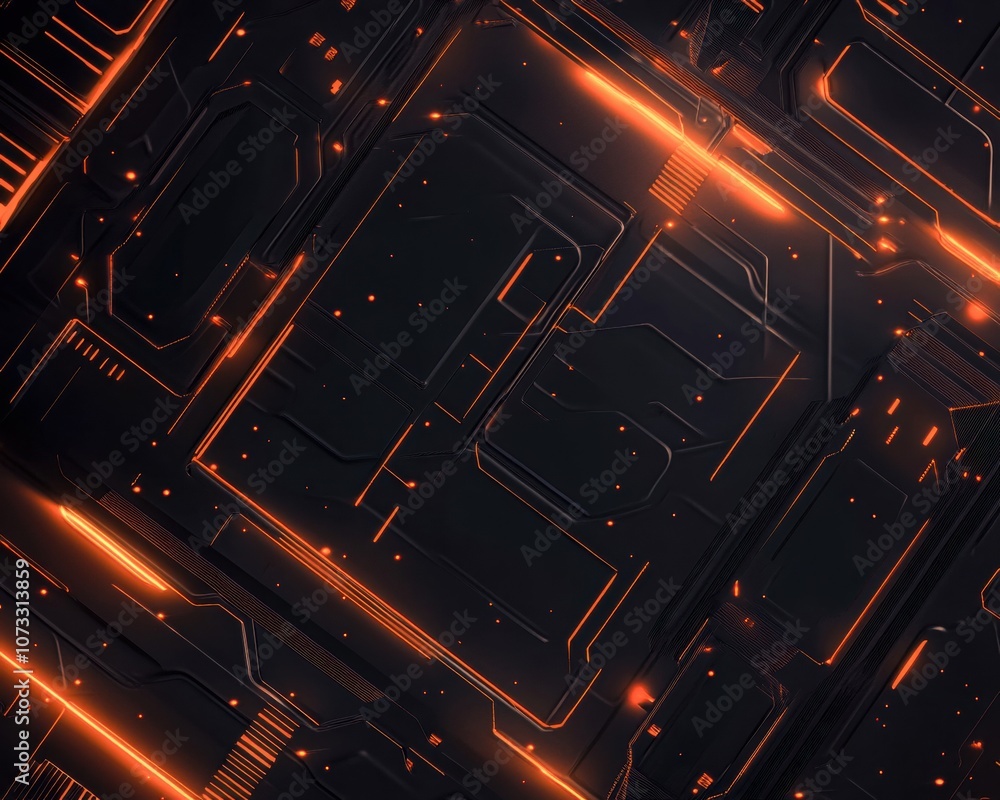 Poster abstract cybernetic backdrop with dark orange highlights for digital applications. generative ai