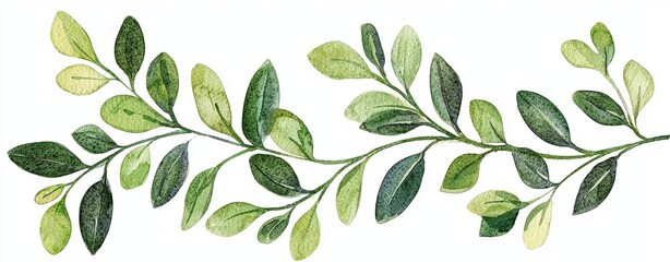 Green leaves illustrating nature's beauty on a white background.