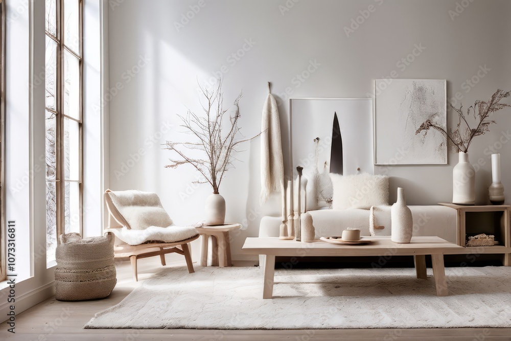 Aufkleber clean lines white spaces and subtle winter elements inspired by