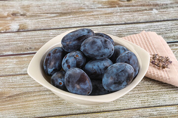 Fresh raw sweet juicy plum