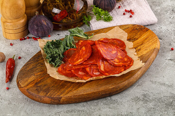 Italian salami sausage Pepperoni slices