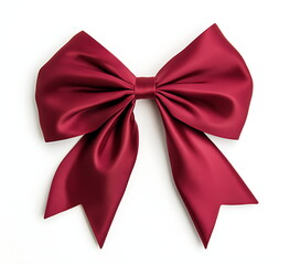 Naklejka premium A red bow made of satin ribbon isolated