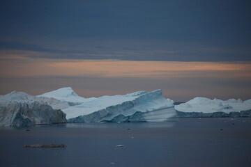 Icebergs and frigid scenery in Greenland, Arctic