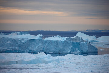 Icebergs and frigid scenery in Greenland, Arctic