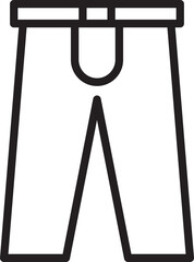 Trouser Icon Line Illustration
