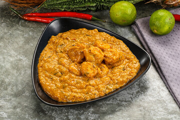 Indian prawn masala with spices