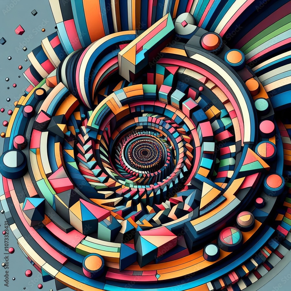 Poster geometric patterns with a d effect