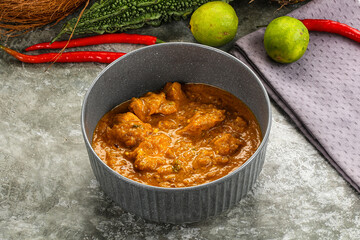 Indian cuisine - spicy chicken curry