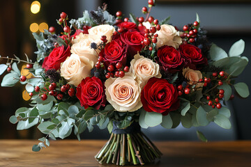 Obraz premium Valentine's Day Rose Bouquet