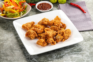 Golden crispy Breaded calamari snack